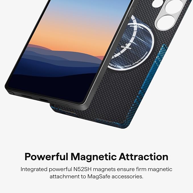 pitaka for S25 Ultra Case 6.9 Inch, Compatible with MagSafe, Slim & Light Samsung Galaxy S25 Ultra Case, 1500D Aramid Fiber Made [Tactile Woven - Moonrise]