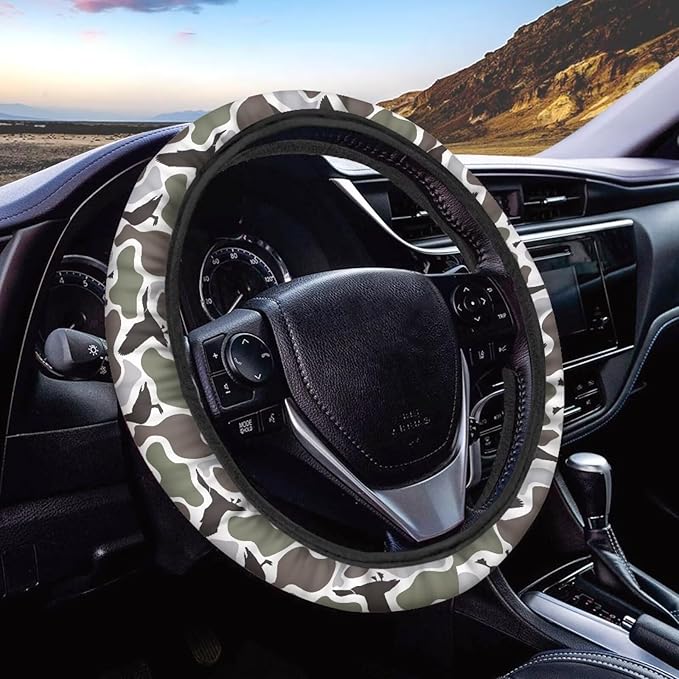 SEANATIVE Duck Hunting Auto Steering Wheel Protector Car Steering Wheel Cover Anti-Slip Universal 15" Vehicle Accessory All Weather Protection
