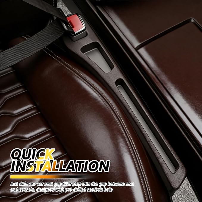 Junecarp 2PCS 2-in-1 Car Seat Gap Filler Organizer with Storage Slots,No Drop Car Gap Seat Filler for Storing Items,Universal in Between Cars Seats Catcher Cars Interior Accessories (Brown)