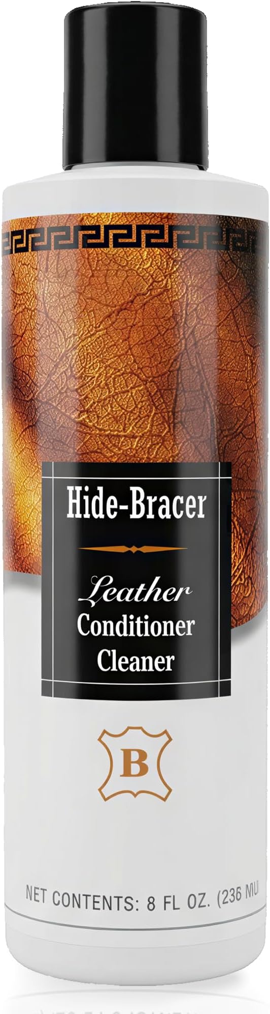 Hide Bracer Leather Cleaner and Conditioner 8 Fl oz | Cleans, Conditions, Protects | Prevents Drying, Cracking & UV Fading of Finished Leather, Furniture, Car Seats, Saddles & Purses