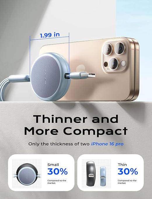 LISEN Multi Charging Cable 3 in 1 iPhone 16 Charger Cord, Retractable Car Charger Type C Cable, Retractable iPhone Charger Cord with Type C/L/Micro USB for iPhone/Samsung/PS/Kindle,Blue