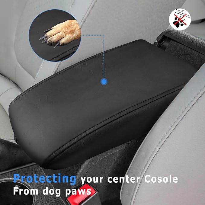 INTGET Car Center Console Armrest Cover for VW Volkswagen Jetta Accessories 2012 2013 2014 2015 2016 20172018 Middle Arm Rest Seat Box Cover Elbow Cushion Pad (Black, 2012-2018 A Version)