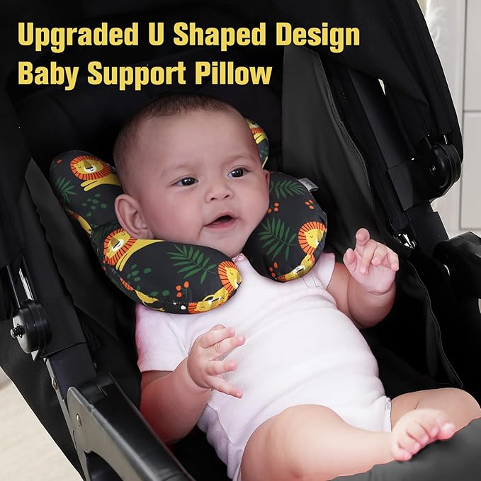 KAKIBLIN Baby Neck Pillow, Upgraded Baby Support Pillow,Neck Support Pillow for Carseat, Newborn Neck Support for Car Seat, Stroller, Pushchair,Travel