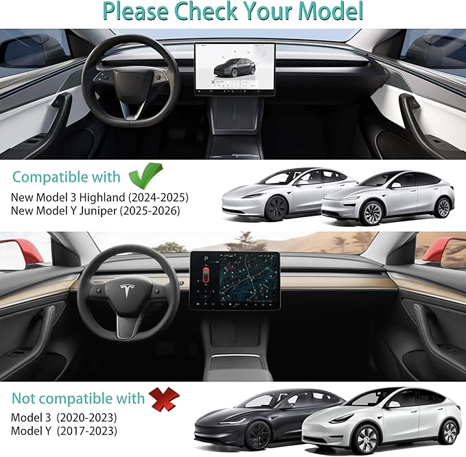 Center Console Organizer Tray for Tesla Model Y Juniper Accessories 2025 2026/For Tesla Model 3 Highland Accessories 2024 2025 2026, Hidden Storage Box, Cup Holder Armrest Drawer Organizer, 4PCS Black