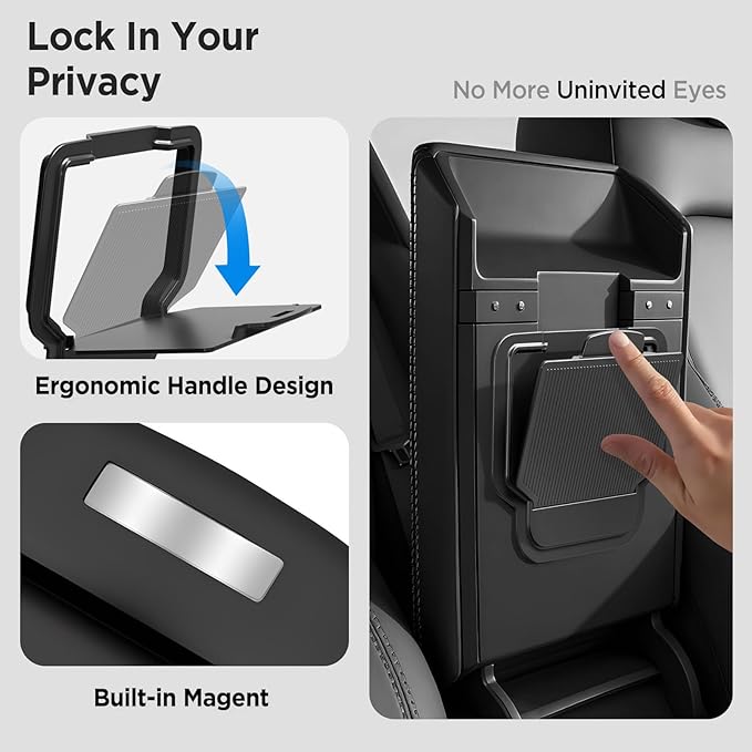 Center Console Organizer Tray for Tesla Model Y Juniper Accessories 2025 2026/For Tesla Model 3 Highland Accessories 2024 2025 2026 [Slide Smoothly/US Patent] Cup Holder Matte Black