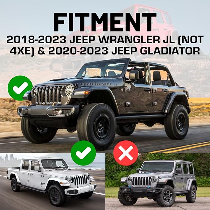 Bulletpoint Dash Mount Cell Phone Holder Compatible with 2018-2023 Jeep Wrangler JL (NOT 4xe) & 2020-2023 Jeep Gladiator Single Ball Mount (Driver Side Magsafe Compatible)