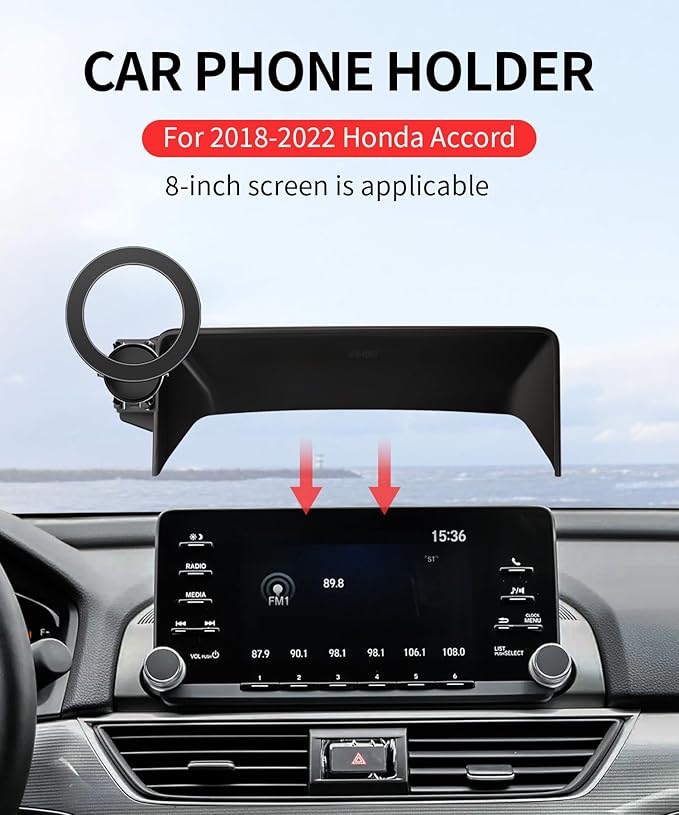 MaserWeller Car Phone Holder for Honda Accord 2018-2022 Accessories 8-Inch Screen Fixed Clip, 360° Rotation Phone Mount Compatible with MagSafe, Cell Phone Holder That Does Not Affect Air Vent