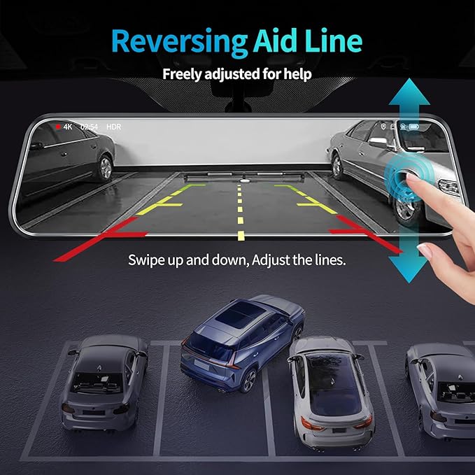 KCV 4K Rear Mirror Dash Cam for Ford F150 F250 F350 (2009-2025 with 16pin Auto dimming), Front 4K + Rear 1080P Camera, Integrated Replacement OEM Look, Plug & Play, Free 64GB Card