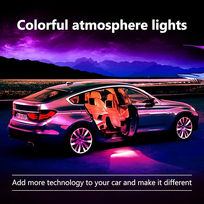Car Led Lights Interior with Smart APP Control, Sync Music,DIY Mode,Multicolor Led Car Interior Light Kits,5V USB Led Lights for Cars, Trucks, SUVs