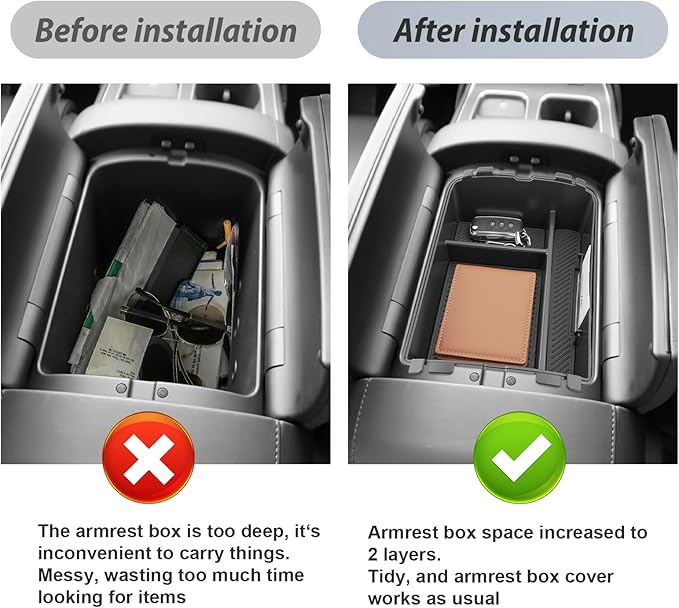 SKTU 2-Pack for 2026 Hyundai Palisade Center Console Organizer for 2026+ Hyundai Palisade Calligraphy Double Layers Console Tray Hyundai Palisade 2026 Accessories with Coin Holder (Calligraphy Only)
