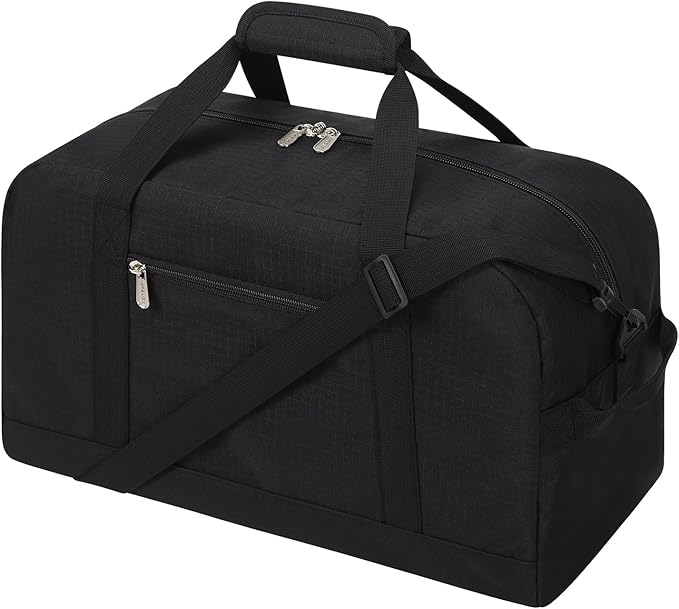 Small Gym Bag 18 inch Carry On Duffel Bag for Weekender Travel - Black