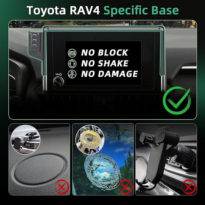 Car Phone Holder for Toyota RAV4 (2019-2024 2025,7/8inch),MagSafe Car Mount Charger,Magnetic Phone Holder,15W Wireless Charging,Screen Phone Holder,360° & Hands Free,2023 RAV-4 Interior Accessories