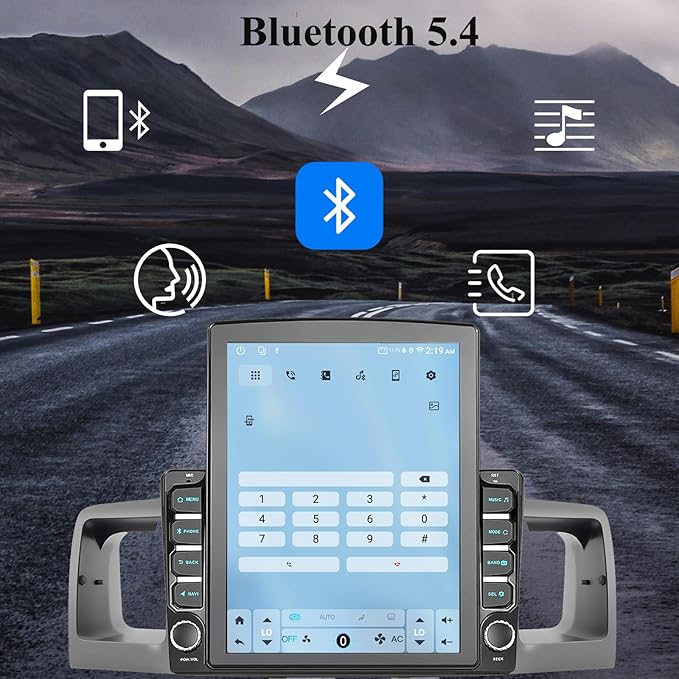 9.7" Android 15 Car Radio Compatible with Toyota Corolla 2003-2008(Non-J.B.L Version), Wireless CarPlay/Android Auto, 2G+64G, GPS, Bluetooth 5.1, Supprt Steering Wheel Control & Backup Camera