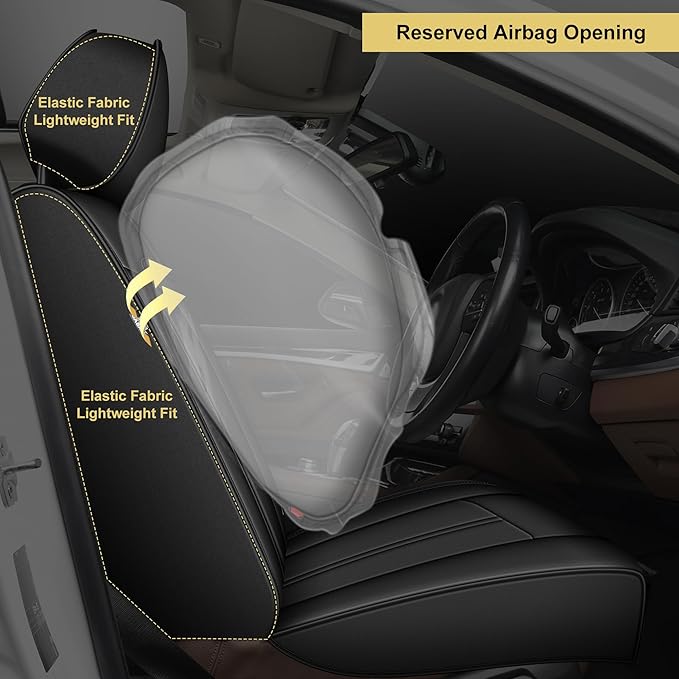 Full Set Seat Covers Fit for Kia Sorento 6 Seater:2021-2025 Premium Faux Leather Car Seat Cushion(Black)