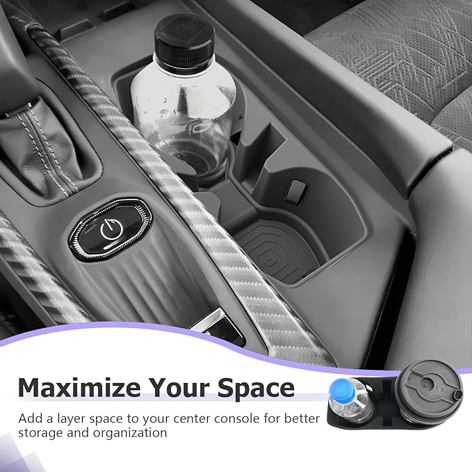 LUWU 2025 2026 Charger Center Console Cup Holder Compatible with 2024 2025 2026 Charger Daytona R/T Scat Pack Premium Silicon Cup Holder Spill-Proof, Easy Install & Clean, Black Interior Accessories