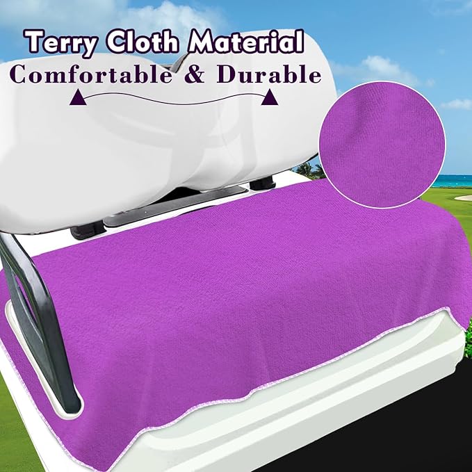 YOKYHOM Golf Cart Seat Covers for 2/4-Seater, Microfiber Seat Towel Blanket, Keeps Seats Cool, Clean & Comfortable, Fits EZGO, Club Car, Yamaha, 51"x31"