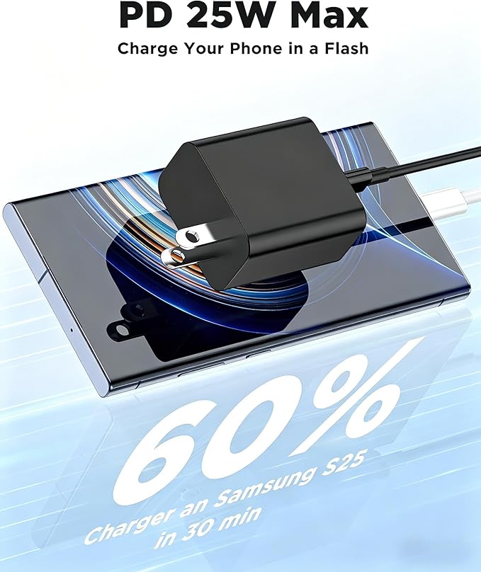 3Pack Super Fast Charger Type C 10FT, USB C Android Phone Charger Fast Charging Block with Ertra Long Type-C Charger Cord for Samsung Galaxy S25/S25 Ultra/S25+/S24 Ultra/S24/S24+/S23/S22/S21/S20