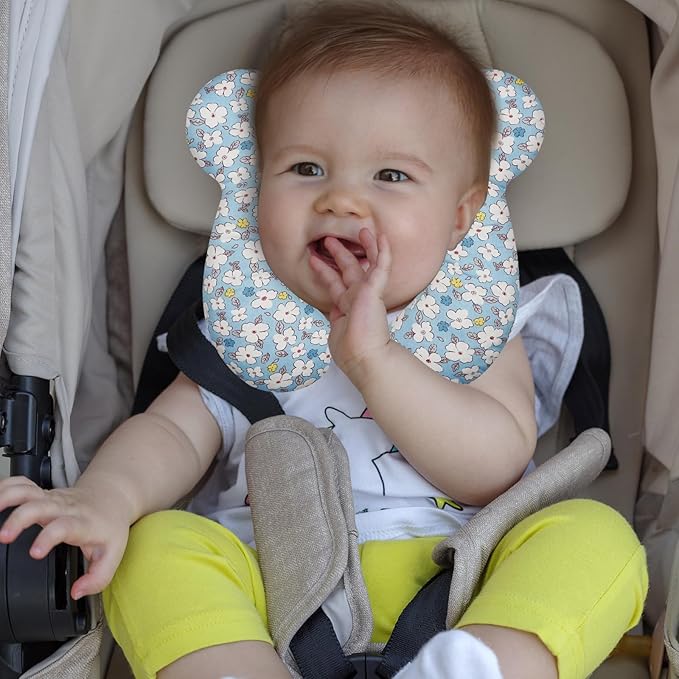 Baby Travel Pillow, Infant Kid's Cushion Soft and Skin Friendly for Car Seat, Pushchair and Stroller (Style A)