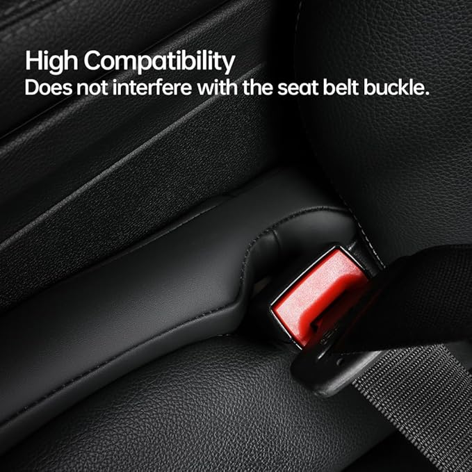 2Pack Leather Car Seat Gap Filler – Anti-Drop Console Organizer, Scratch-Resistant Waterproof Easy to Clean, Fits 90% Vehicles Without Blocking Seat Movement