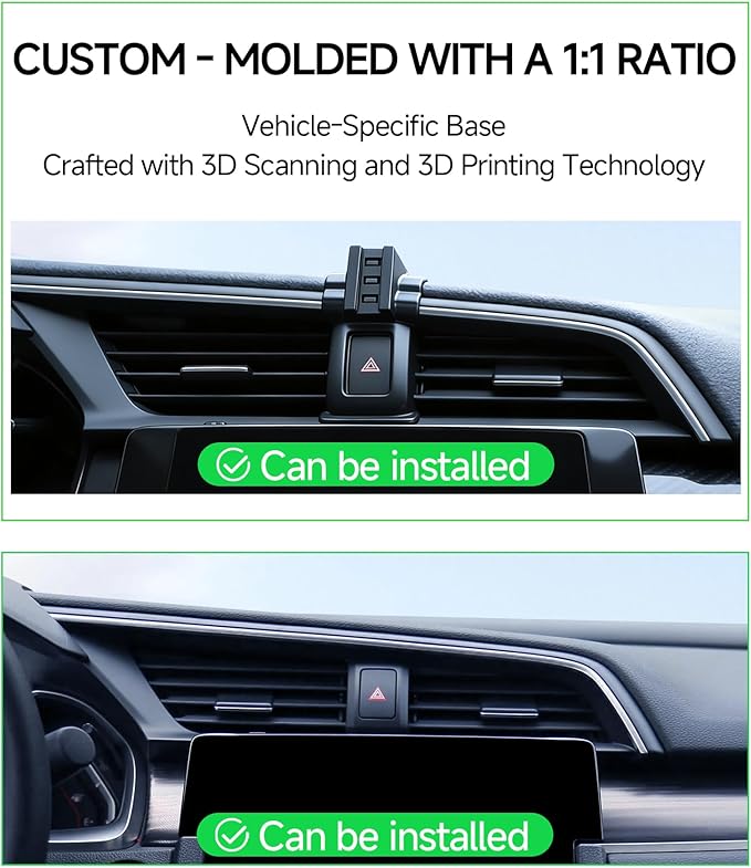 Qi2.2 Max 25W Fast Wireless Car Charger Phone Holder for 2016-2021 Honda Civic Accessories, 360° Rotation Phone Mount Compatible with MagSafe, Cell Phone Holder Does Not Affect Air Vent