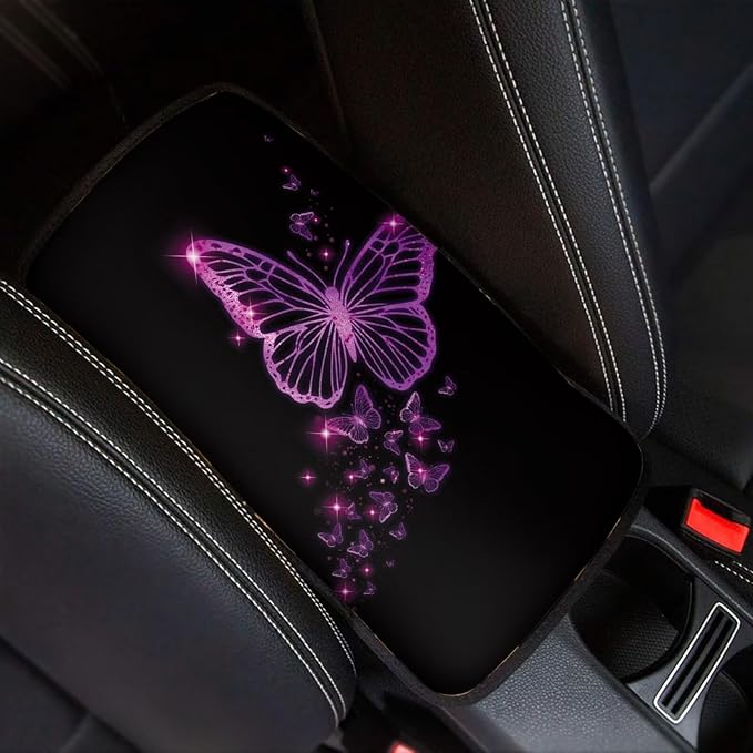 Pink Butterfly Leopard Print Arm Rest Cushion Pads for Vehicle Arm Rest Cushion Pads Anti-dust Dog & Cat Paws Protector for SUV/Truck/Vehicle Decor