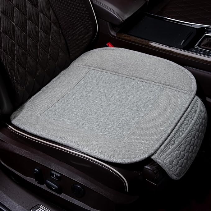 Linen Car Seat Covers,Cooling Bottom Seat Covers for Cars,Universal Car Seat Pad Cushion Breathable,Ventilated Only 1Pc Front Seat