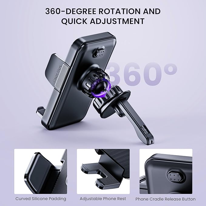 FESIYOYE Car Phone Holders for Car Air Vent Phone Mount Universal Automotive Accessories Car Mount Cradles Fit for iPhone Android Smartphones