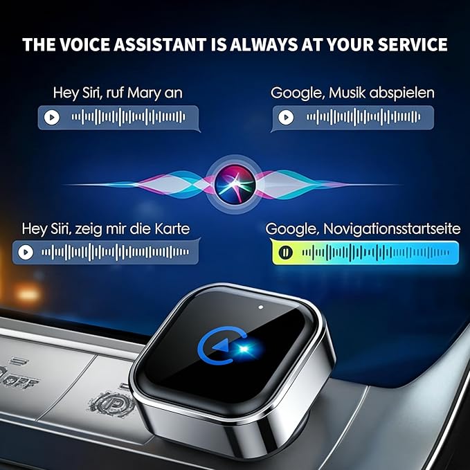 Wireless CarPlay and Android Auto Adapter, Ultra-Compact Aluminum Design with Dual-Band Technology, USB-C/USB-A Compatible for Wired CarPlay Vehicles