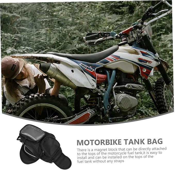 Hemobllo Motorcycle Tank Bag Magnetic Motorcycle Pouch Large Capacity Tool Storage Waterproof Riding Accessory Compatible with Cruiser Bikes