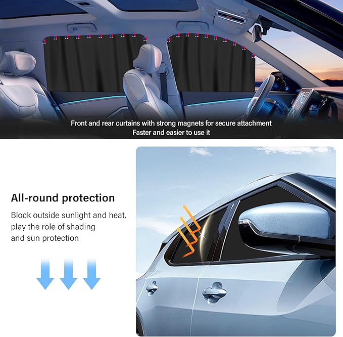 5PCS Car Window Shades Kit,Car Privacy Window Cover for Light Blocking and Privacy,Universal CCar Sunshade for Baby CCar Accessories Interior for Sleeping Traveling Camping (5PCS)