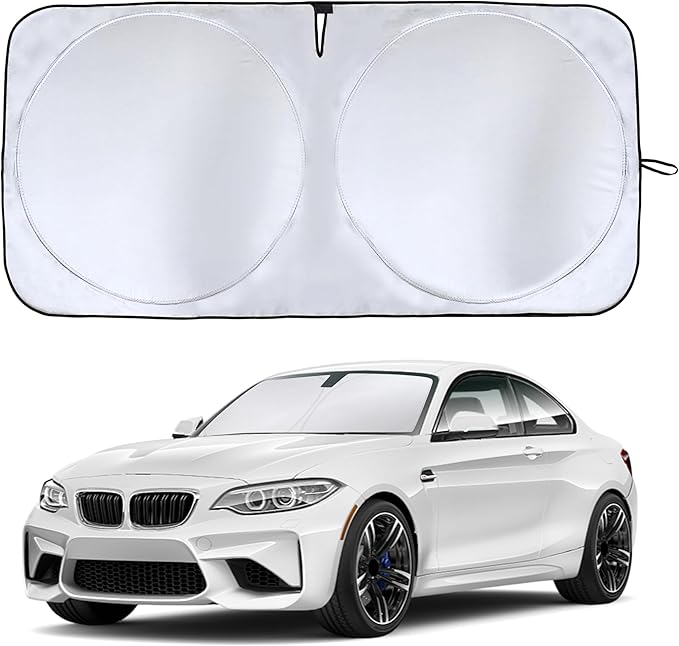 EcoNour Car Windshield Sunshade | Full-Size Heat & UV Blocking Protection | Foldable Sun Shade for Standard Windshields | Keeps Vehicle Interior Cool | Durable & Easy to Store- Small
