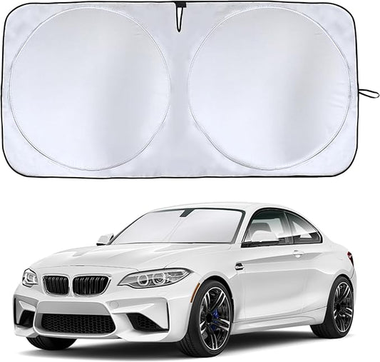EcoNour Car Windshield Sunshade | Full-Size Heat & UV Blocking Protection | Foldable Sun Shade for Standard Windshields | Keeps Vehicle Interior Cool | Durable & Easy to Store- Small
