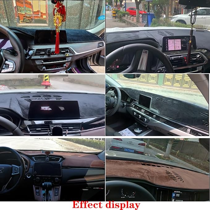 Dashboard Cover for Ford Edge 2015-2020,Anti-Glare Sun Shield,Non-Slip Custom Fit Dash Mat,Interior Protector,French Velvet