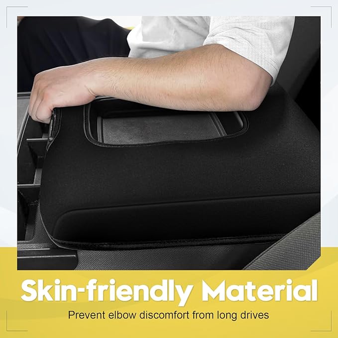 FIILINES Center Console Cover for 2014-2018 Chevy Silverado/GMC Sierra 1500 2500 3500(fit Split Bench Seat Console ONLY), Armrest Cover Pad Cushion Protector Accessories Armrest Cover Anti-Scratch