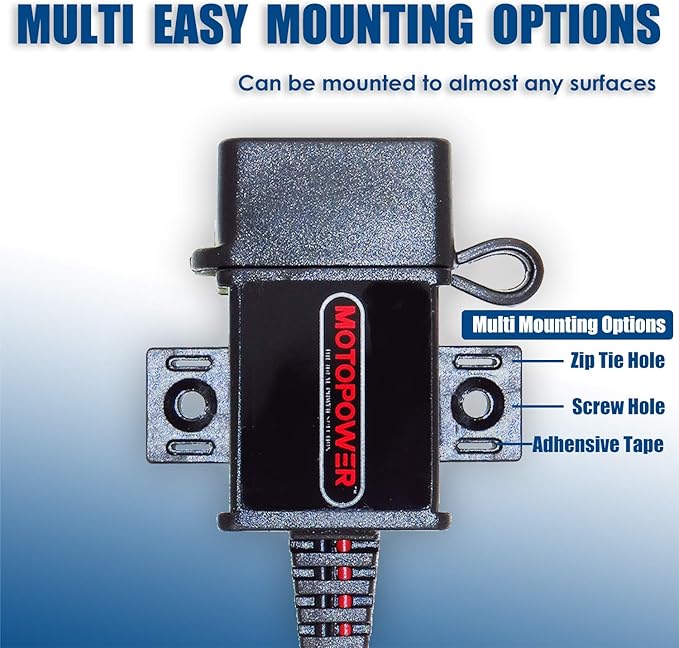 MOTOPOWER MP0609AA 3.1Amp Motorcycle USB Port Kit SAE to USB Adapter Cable with SAE Cap