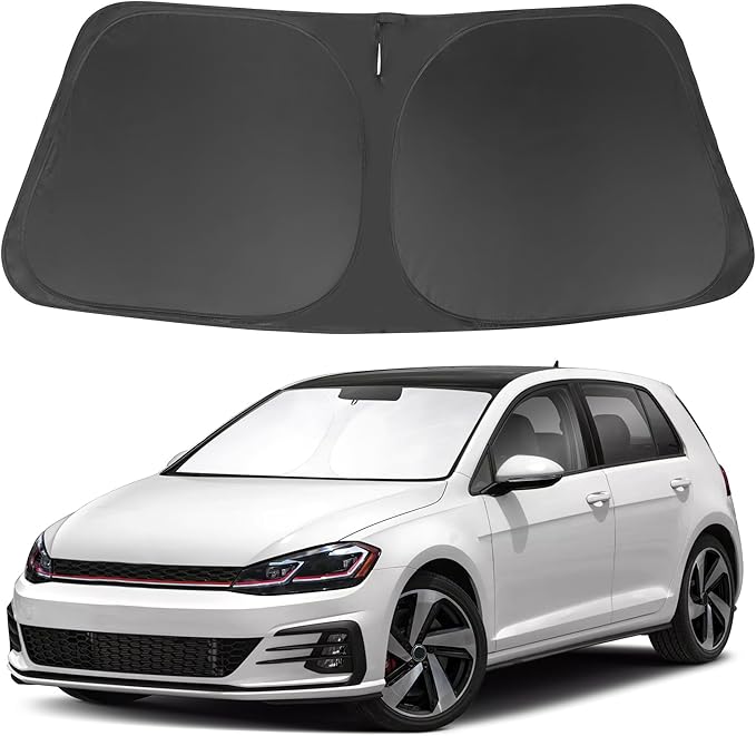 Windshield SunSshade Compatible with 2013-2021 Volkswagen Golf GTI e-Golf VW Golf R 4 Door Hatchback Accessories Sunshade Sun Visor Protector Keeps Car Cool