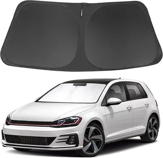 Windshield SunSshade Compatible with 2013-2021 Volkswagen Golf GTI e-Golf VW Golf R 4 Door Hatchback Accessories Sunshade Sun Visor Protector Keeps Car Cool