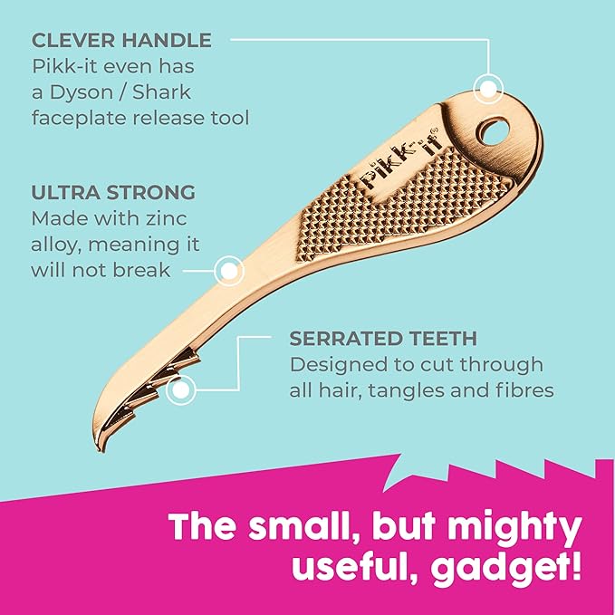 Pikk-it® Amazing Tool for Your Vacuum That Removes Tangled Hair in Seconds, Improves Cleaning Power & Efficiency. Great on Pet & Human Hair, Super Strong (Twin Pack)