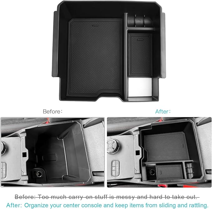 CDEFG for 2024 2025 2026 Ford Ranger Center Console Organizer Tray for 2024-2026 Ford Ranger Raptor Lariat XLT XL Truck Accessories Middle Console Organizer Armrest Storage Box