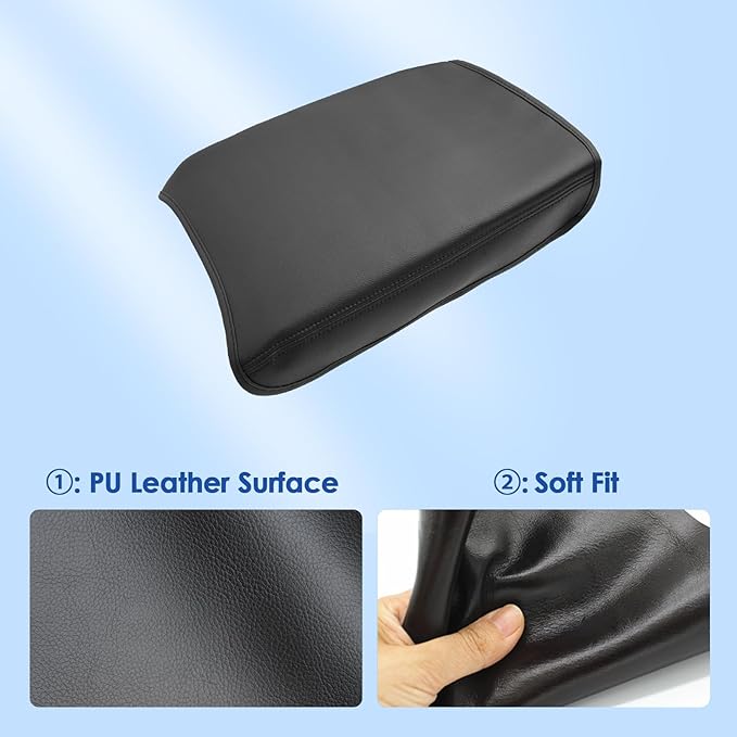 2023-2025 2026 Pilot Accessories Center Console Cover for Honda Pilot (LX/Sport/EX-L/TrailSport/Touring/Elite/Black Edition), Waterproof&Comfy Leather Armrest Cover 2026 2025 Pilot Accessories