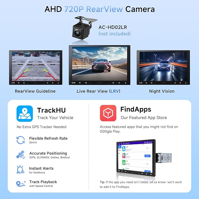 ATOTOZONE A5L 10inch Adaptive Double DIN & Single DIN Car Stereo, Floating Screen Android Radio, Wireless CarPlay&Android Auto, WiFi/USB/Bluetooth, MirrorLink, 24B EQ DSP, AI Chat, GPS Track, 2G+32G