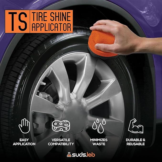 Suds Lab TS Tire Shine Applicator - Reusable Foam Applicator for Tire Treatments - Use with Tire Gel, Tire Shine, Tire Wet, Tire Balm, and More!