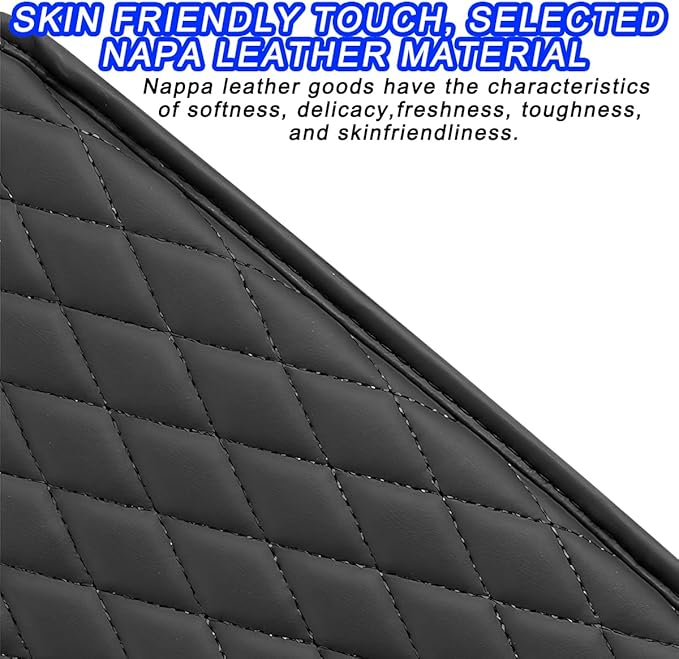 Mandark Car Center Console Cover, Microfiber Leather Vehicle Armrest Protector Cushion with 2 Storage Bags, Auto Interior Arm Rest Seat Box Pad Accessories, Universal for SUV, Sedan, Truck (Black)