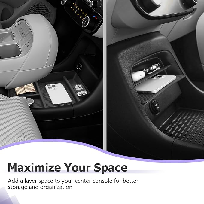 LUWU Center Console Organizer Compatible with 2026 Hyundai Palisade Calligraphy Accessories Palisade Armrest Console Organizer Under Screen Storage Tray & Lower Storage Tray 2PCS (ONLY for 7-Seat)