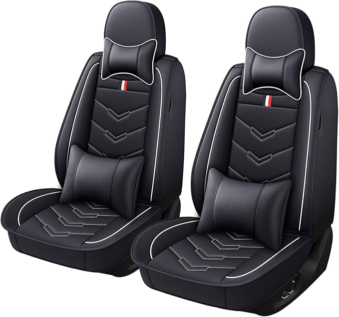 Car Seat Cover 2 Seats for Chevrolet Camaro 2000-2024, Durable Wear Resistant Waterproof Vehicle Cushion Covers, Breathable No Odor Premium Leather Vehicle Seat Covers.(Luxury,Black White)
