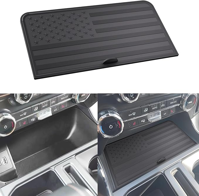 Center Console Compartment Cover for Ford F150 2021-2025 & Lightning XLT 2022-2024, Front Interior Storage Cubby Lid Hidden Secret Pocket Panel (For Open Pocket in Front of Shifter) (Full Coverage)