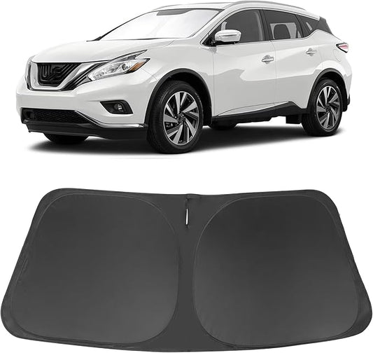 Windshield Sun Shade Custom Fit for 2015-2020 2021 2022 2023 2024 Nissan Murano Accessories Foldable Window Sunshade Sun Blocker Protect Car from Sun Rays & Heat Damage Keep Car Cooler