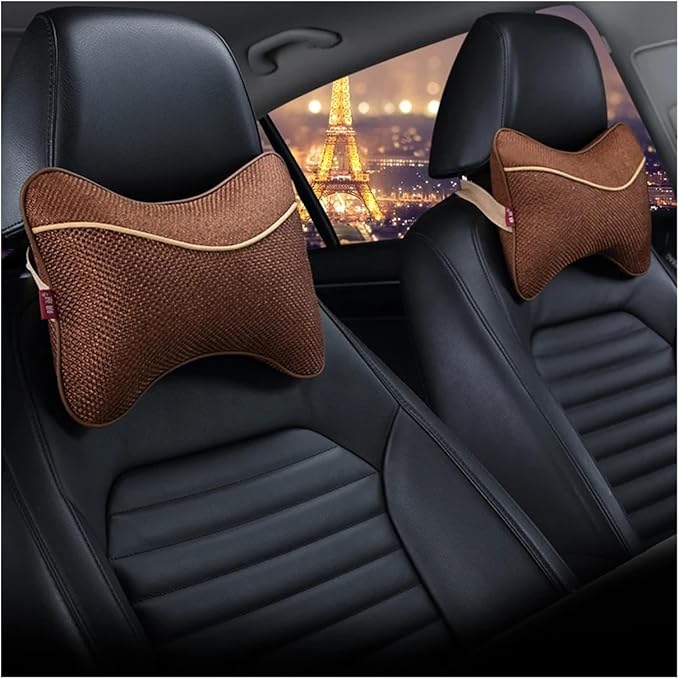 Car Headrests Cervical Neck Pillow Head Cushion Memory Foam Cotton Fit for Seat Waist Lumbar Support(Orange)