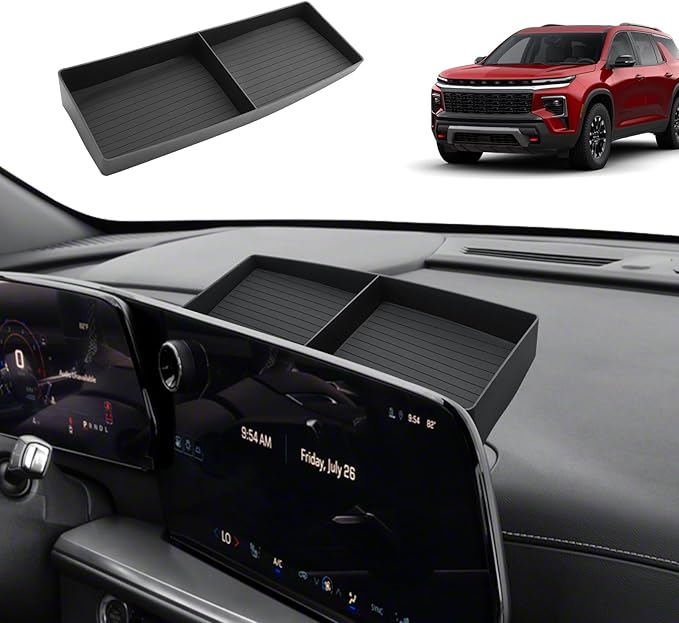 ECOZEN 2026 Chevy Traverse Dash Console Organizer Tray - Behind Screen Organizer for 2024-2026 Traverse(LT/Z71/High Country/RS) Accessories Dashboard Storage Behind Screen Center Console Organizer