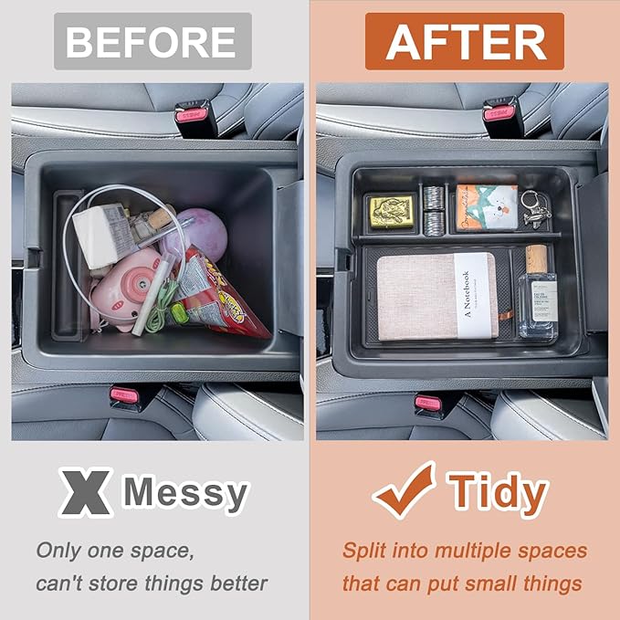 PIMCAR 3-Piece Center Console Organizer Set for 2023-2026 Honda Pilot, 2024-2026 Honda Passport/Ridgeline Accessories, Armrest Hidden Storage Box & Divider ABS Material Interior Accessories